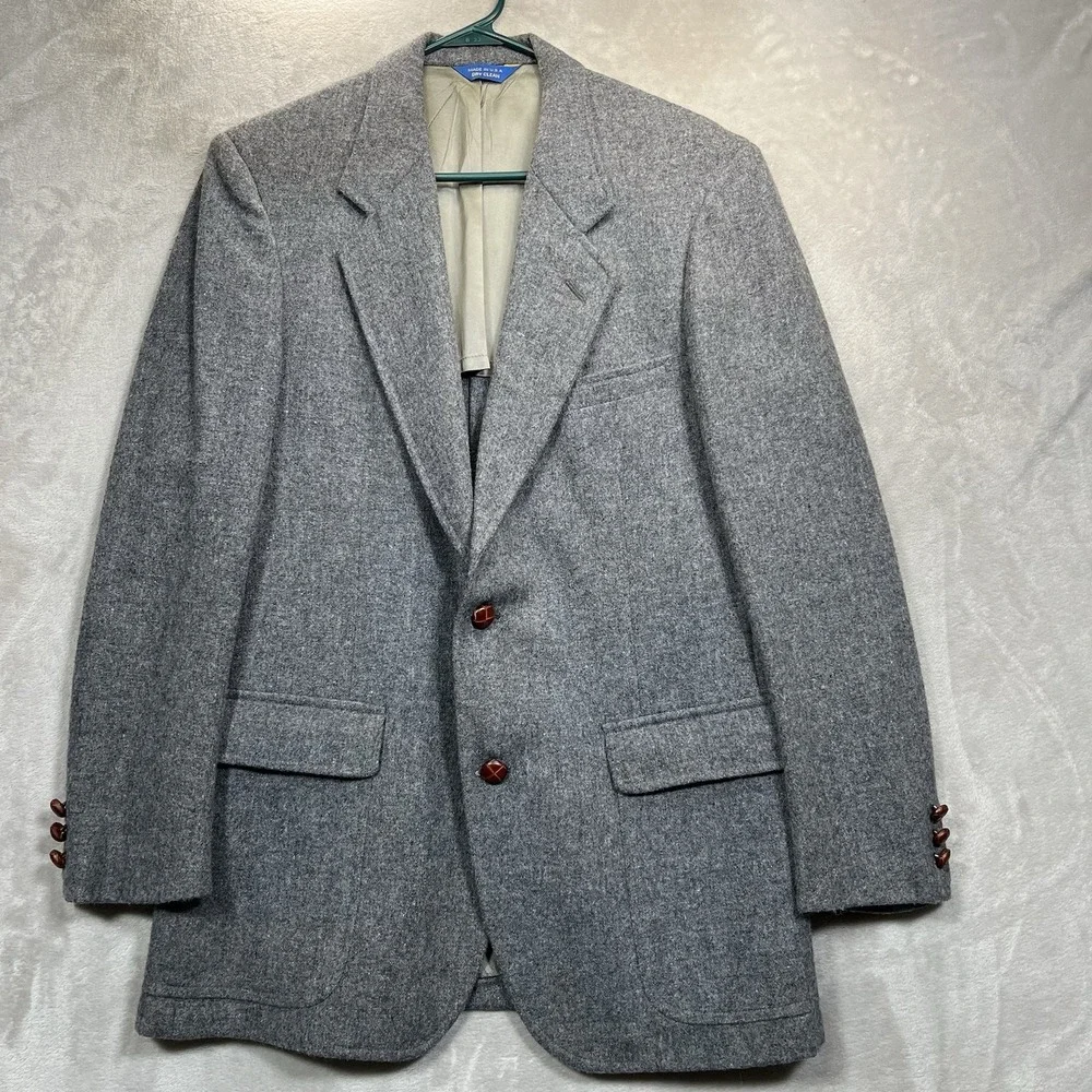 VTG PENDLETON Wool Jacket Blazer *READ* MADE IN USA  Wood Button Mens 40